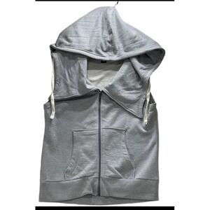 R8 ACTIVEWEAR Vest‎ Gray Sweatshirt Hoodie Asymmetrical Zip Women's Size L